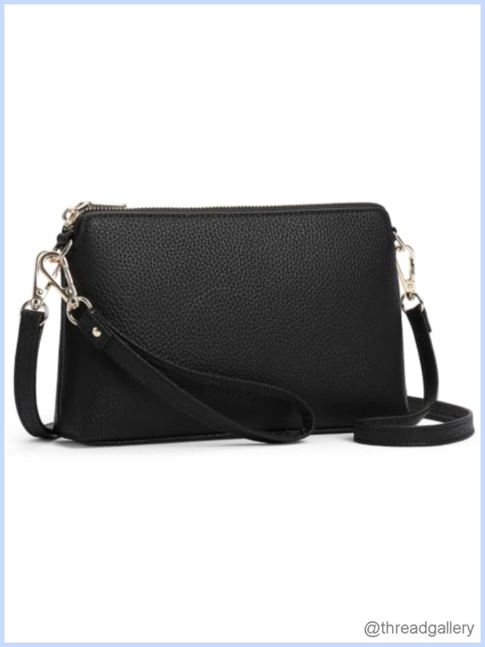 Small PU Leather Crossbody Bag RFID Wristlet Clutch Wallet Purse